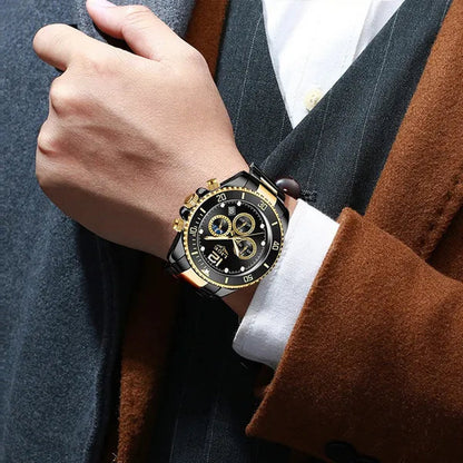LIGE Luxury Elegant Stainless Steel Quartz Watches 3 ATM Waterproof Mens Wristwatch
