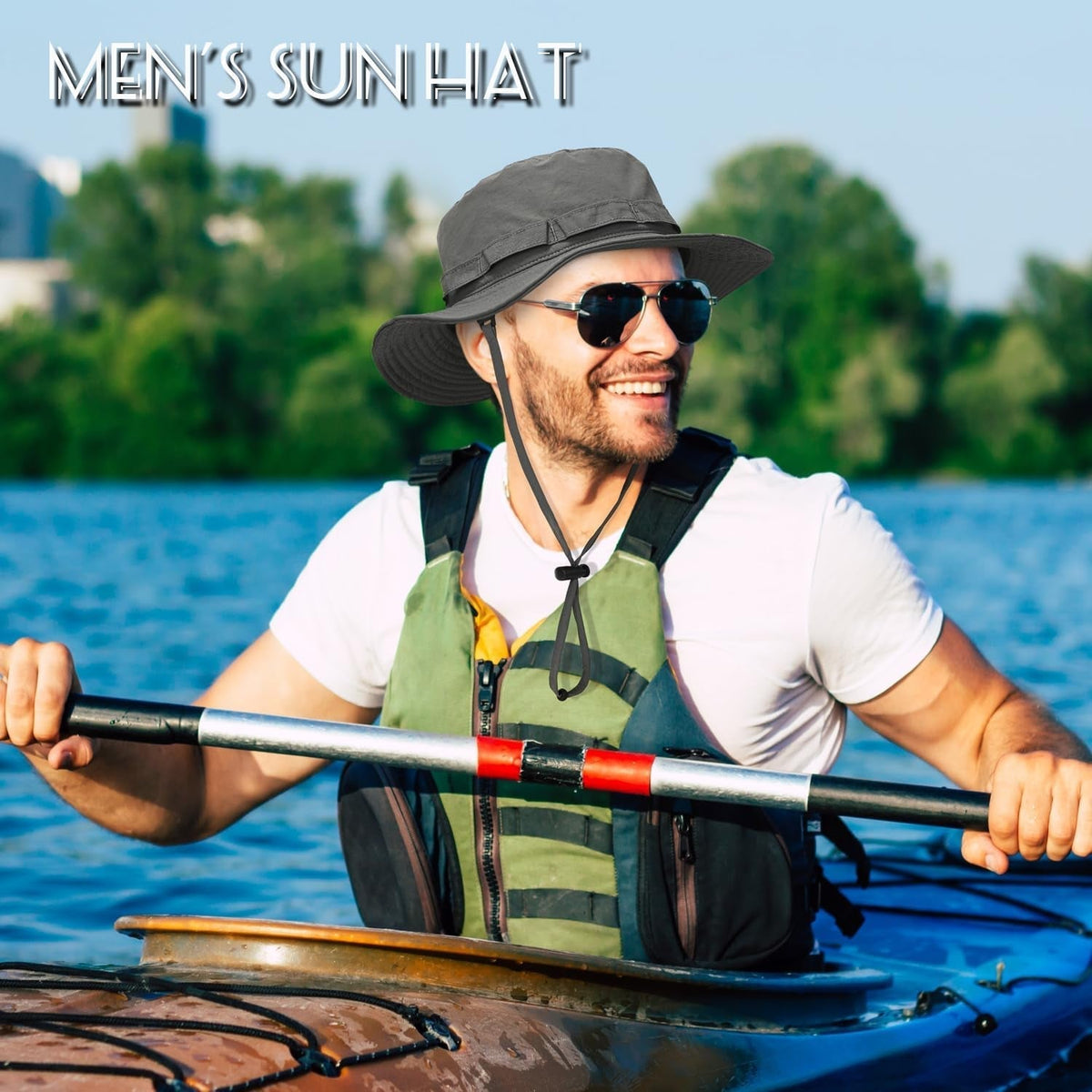 Outdoor Quick-Drying Sun Hat for Men, Summer Man Foldable Sun Protection Wide Brim Sun Hats Bucket Hats Beach Hat UPF 50+