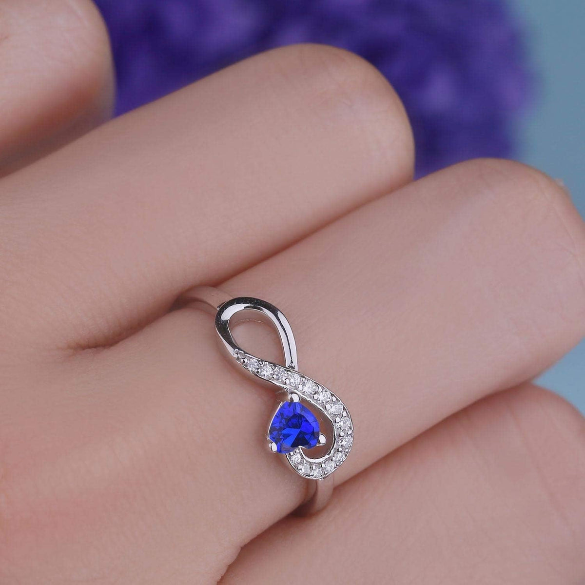 Infinity Heart Promise Rings for Her Sterling Silver Friendship Ring