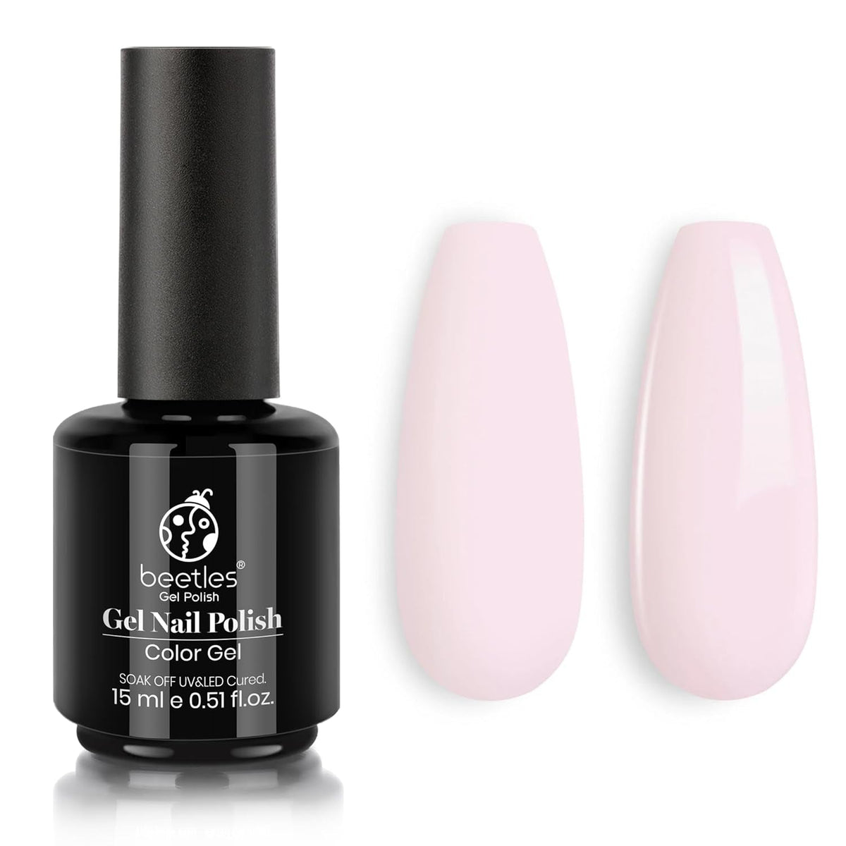 beetles Gel Nail Polish, 1Pcs 0.5Oz 15ml Sheer Pink Gel Polish,Light Nude Nail Gel Neutral Soak off Uv Led Lamp Needed Manicure for Home Salon Nail Art DIY, Spring Gel for Girls, 2024 New Trend