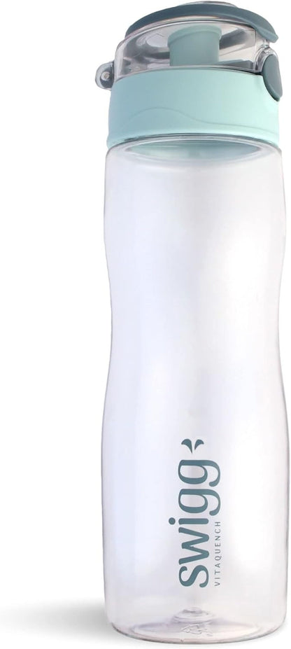2 Pack BPA Free Sports Water Bottles for School Gym Bicycle Car - Leak Proof Sports Waterbottles - See through Reusable Clear Water Bottle Botella De Agua Made of Tritan Plastic Water Bottle