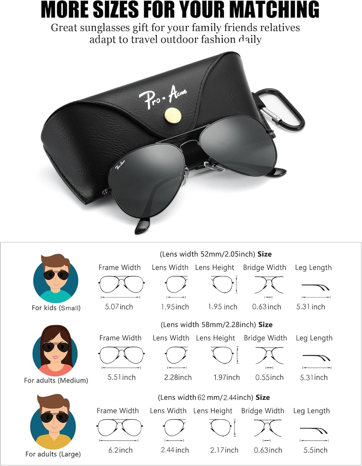 Classic Aviator Sunglasses for Men Women 100% Real Glass Lens