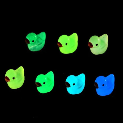 100/50/25/5PCS Mini Luminous Resin Ducks Glow in The Dark Miniature Ornament Tiny Ducks For DIY Fairy Garden Micro Landscape Potted Decoration