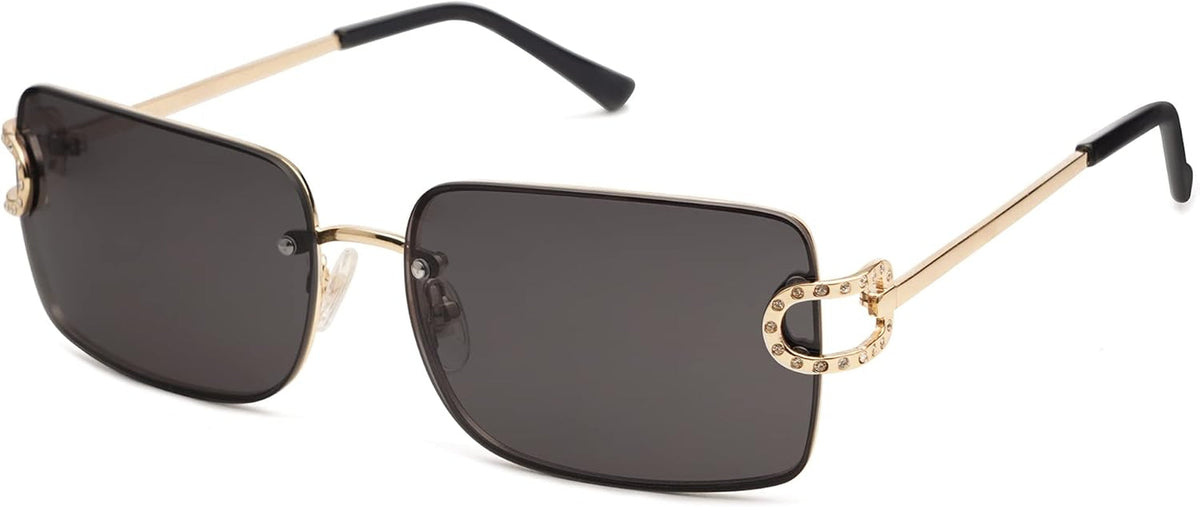 Vintage Rectangle Sunglasses for Women,Trendy Rimless 90S UV400 Womens Y2K Shades SJ1178
