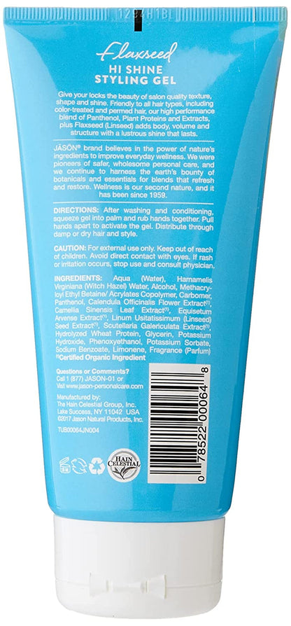 Styling Gel, Flaxseed Hi Shine, 6 Oz