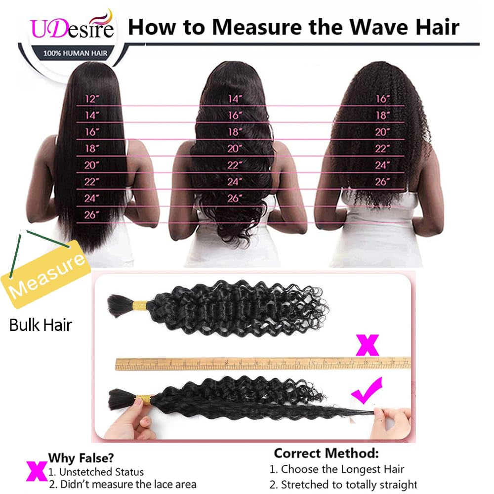 Human Hair Bulk for Braiding No Weft 100% Unprocessed Brazilian Virgin Weave Braid Deep Wave Curly Human Hair Extensions Two Bundles Micro Braiding Human Hair 100G No Weft 20 Inch