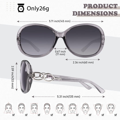 Sunglasses Womens Polarized Trendy Oversized Sun Glasses Fashion Ladies Shades 100% UV400 Protection S85