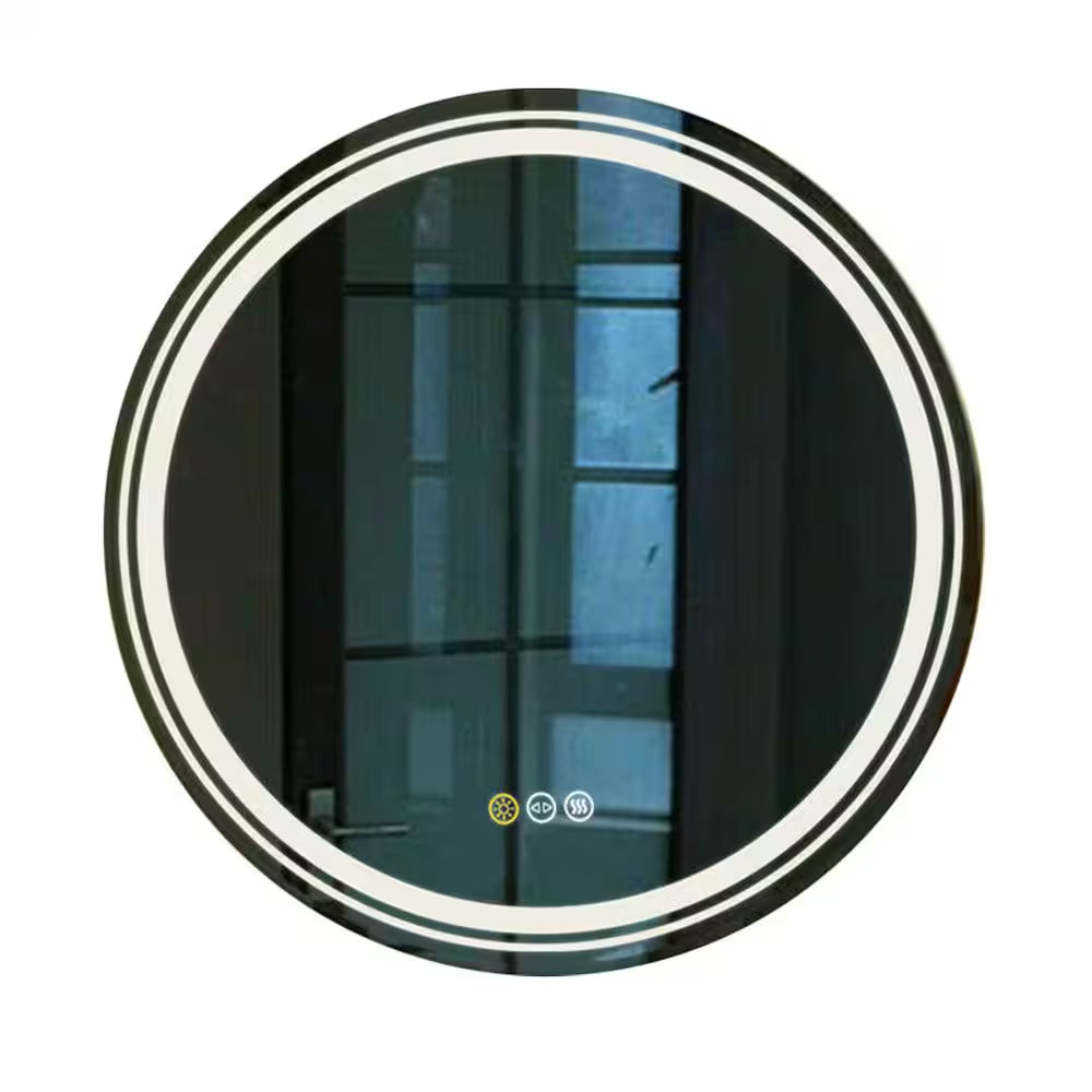 24 In. W X 24 In. H Large round Frameless Light Dimmable Backlit Dual Front LED Wall Bathroom Vanity Mirror Super Bright