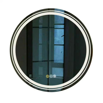 24 In. W X 24 In. H Large round Frameless Light Dimmable Backlit Dual Front LED Wall Bathroom Vanity Mirror Super Bright