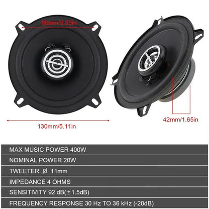 2Pcs 5 Inch 400W Universal Car Coaxial Speakers Audio Stereo Full Range Frequency Hifi Speakers for Cars