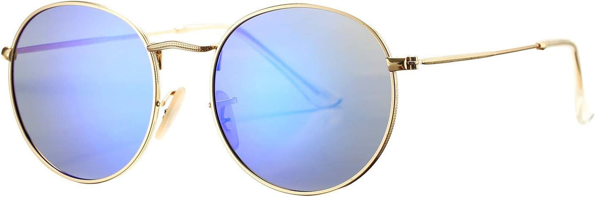 Small Round Metal Polarized Sunglasses for Women Retro Designer Style
