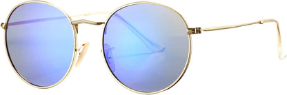 Small Round Metal Polarized Sunglasses for Women Retro Designer Style