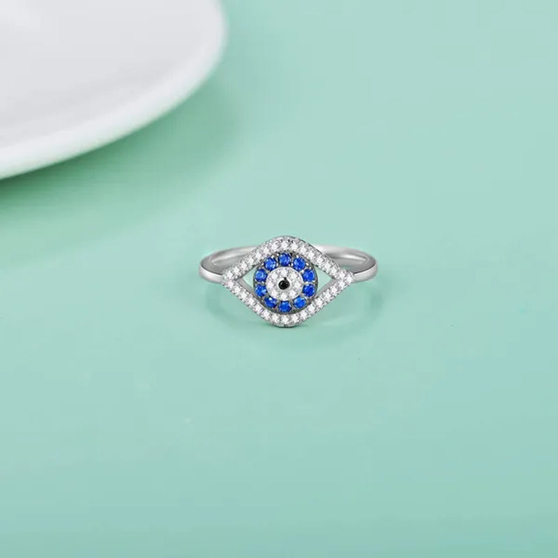 New Fashion Devil's Eye Finger Ring Luxury Diamond Evil Eye Lucky Ring for Women Jewelry Gift