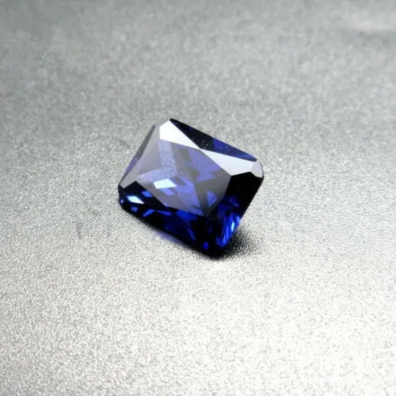 Unheated Blue Tanzanite 6x8mm 2.36Ct Emerald Cut Shape AAAAA VVS Loose Gemstone