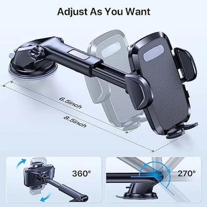Universal Phone Mount for Car, [Powerful Suction] Hands-Free Cell Phone Holder Car, Phone Holder for Car Dashboard Windshield Air Vent