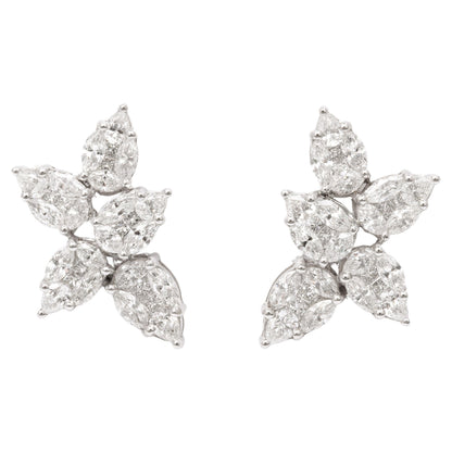 Important 21.49ct Marquise and Pear Diamond Cluster Clip-On Earrings
